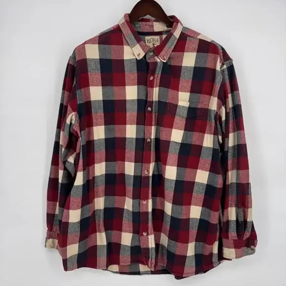 Red Head Brand Co Shirt Mens 2XL Red Plaid Flannel Long Sleeve Button Front - Picture 1 of 11